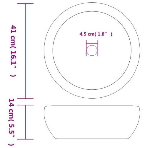 Nadgradni Lavabo - Umivaonik crno-plavi okrugli Φ 41 x 14 cm keramički Cijena