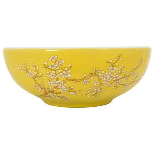 Nadgradni Lavabo - Umivaonik bijelo-žuti okrugli Φ 41 x 14 cm keramički - Žuta Cijena