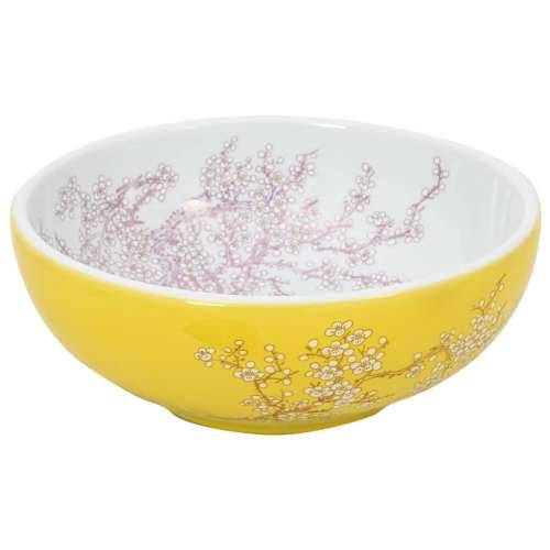 Nadgradni Lavabo - Umivaonik bijelo-žuti okrugli Φ 41 x 14 cm keramički - Žuta Cijena