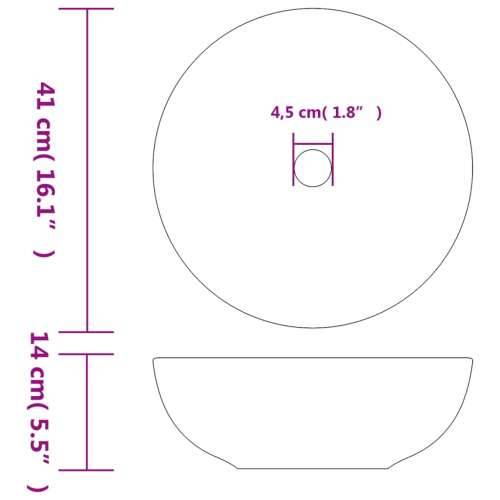 Nadgradni Lavabo - Umivaonik bijelo-žuti okrugli Φ 41 x 14 cm keramički - Žuta Cijena