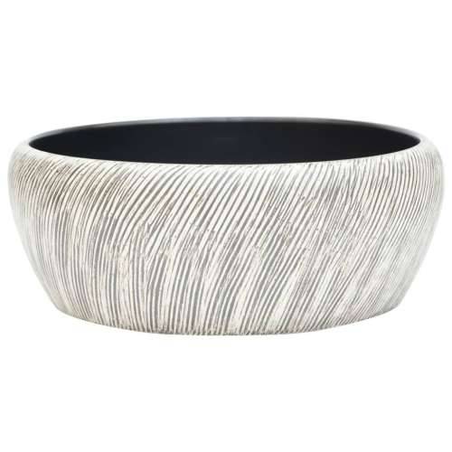 Nadgradni Lavabo - Umivaonik crno-sivi okrugli Φ 41 x 14 cm keramički Cijena