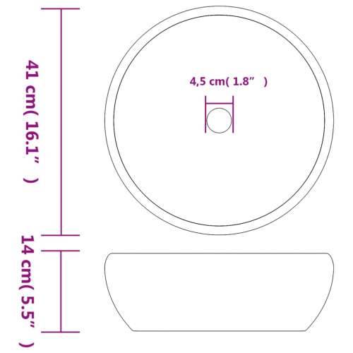 Nadgradni Lavabo - Umivaonik crno-sivi okrugli Φ 41 x 14 cm keramički Cijena