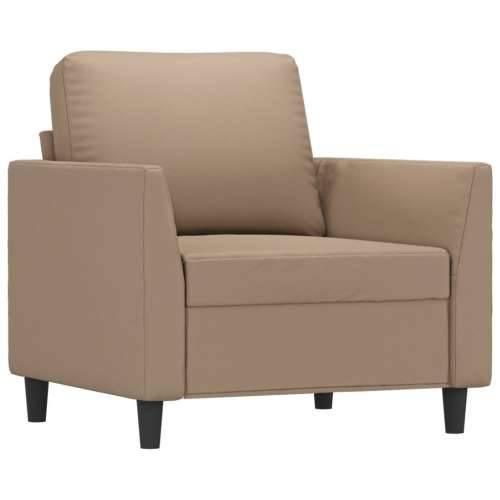 Fotelja s tabureom boja cappuccina 60 cm od umjetne kože Cijena