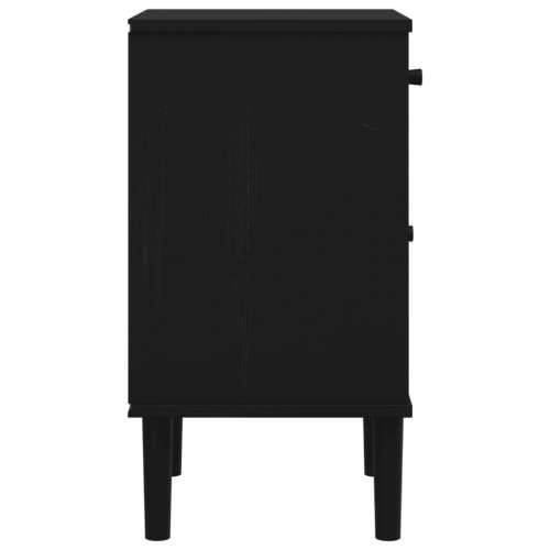 Noćni ormarić SENJA izgled ratana crni 40x35x65 cm od borovine - Crna 1 Cijena