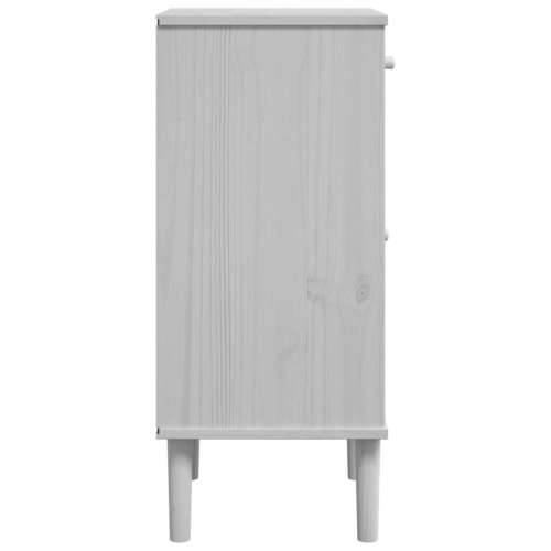 Noćni ormarić SENJA izgled ratana bijeli 40x35x80 cm borovina - Bijela 1 Cijena