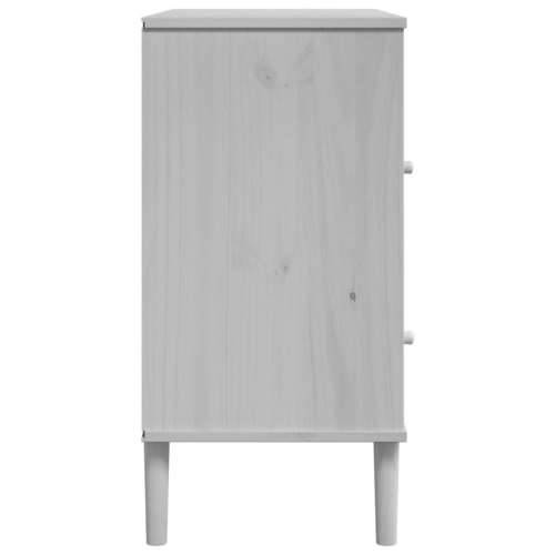Komoda SENJA bijela izgled ratana 80x40x80 cm masivna borovina - Bijela 1 Cijena