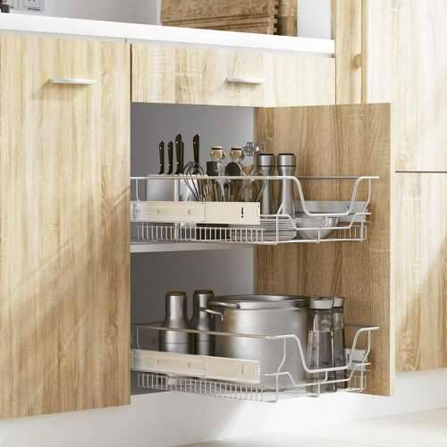 Izvlačne žičane košare 2 kom srebrne 45 cm - Srebrno 450 mm 2 Cijena