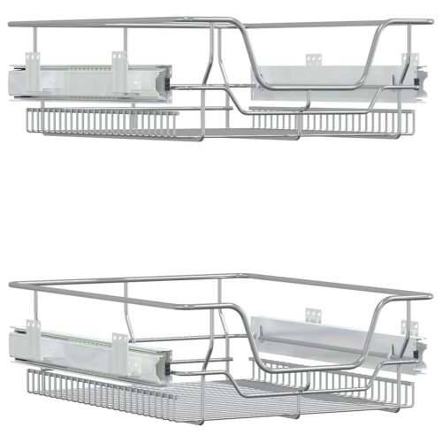 Izvlačne žičane košare 2 kom srebrne 45 cm - Srebrno 450 mm 2 Cijena