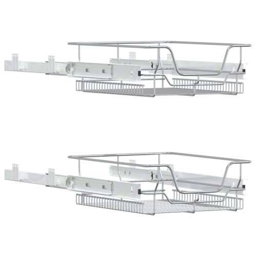 Izvlačne žičane košare 2 kom srebrne 45 cm - Srebrno 450 mm 2 Cijena