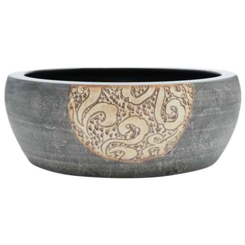 Nadgradni Lavabo - Umivaonik crno-smeđi okrugli Φ 41 x 14 cm keramički - Crna i smeđa Cijena