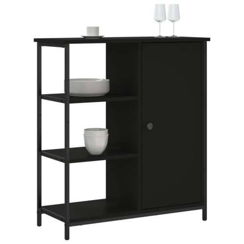 Komoda crna 70 x 30 x 80 cm od konstruiranog drva - Crna 1 Cijena