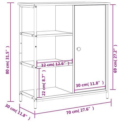 Komoda crna 70 x 30 x 80 cm od konstruiranog drva - Crna 1 Cijena