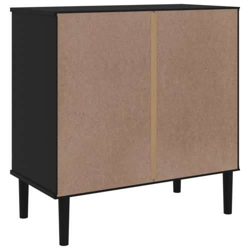 Komoda SENJA crna izgled ratana 80x40x80 cm masivna borovina - Crna 1 Cijena