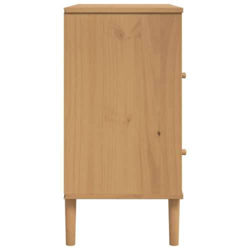 Komoda SENJA smeđa izgled ratana 80x40x80cm masivna borovina - Smeđa 1 Cijena