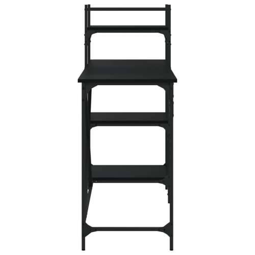 Stol za računalo s policama crni 120 x 47 x 109 cm - Crna Cijena