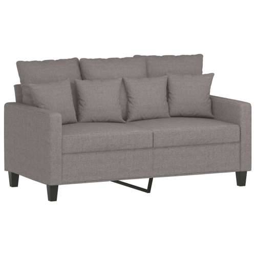 3-dijelni set sofa s jastucima smeđesivi od tkanine - Sivo-smeđa s jastučićima i tabureom Cijena