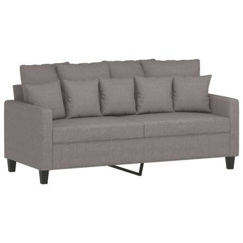 3-dijelni set sofa s jastucima smeđesivi od tkanine - Sivo-smeđa s jastučićima i tabureom Cijena