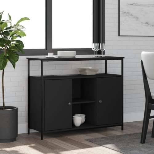 Komoda crna 100 x 35 x 80 cm od konstruiranog drva - Crna 1 Cijena