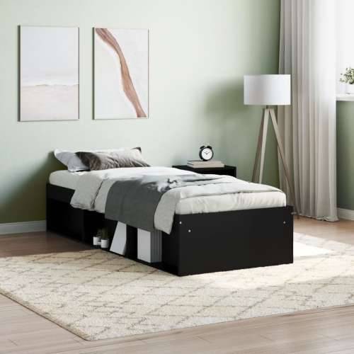 Okvir kreveta crni 75 x 190 cm mali za jednu osobu - Crna 75 x 190 cm Cijena