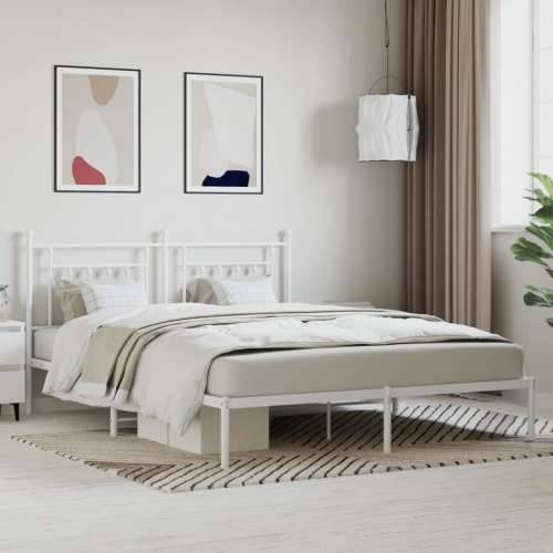 Metalni okvir za krevet s uzglavljem bijeli 183x213 cm - Bijela 183 x 213 cm s uzglavljem Cijena