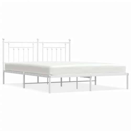 Metalni okvir za krevet s uzglavljem bijeli 183x213 cm - Bijela 183 x 213 cm s uzglavljem Cijena