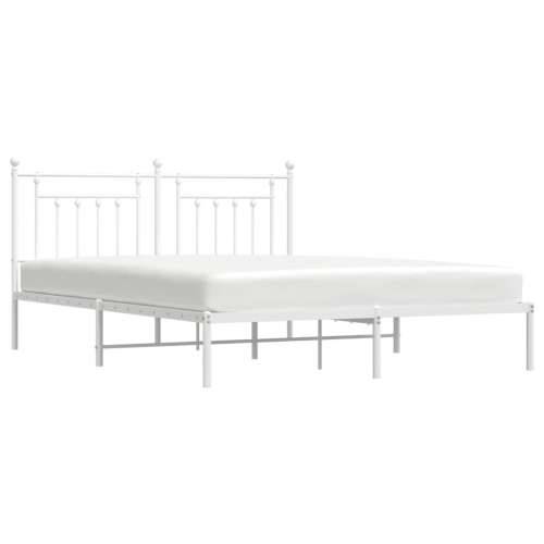 Metalni okvir za krevet s uzglavljem bijeli 183x213 cm - Bijela 183 x 213 cm s uzglavljem Cijena