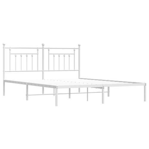 Metalni okvir za krevet s uzglavljem bijeli 183x213 cm - Bijela 183 x 213 cm s uzglavljem Cijena