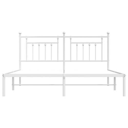 Metalni okvir za krevet s uzglavljem bijeli 183x213 cm - Bijela 183 x 213 cm s uzglavljem Cijena