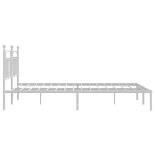 Metalni okvir za krevet s uzglavljem bijeli 183x213 cm - Bijela 183 x 213 cm s uzglavljem Cijena