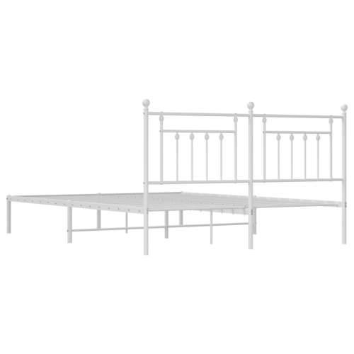 Metalni okvir za krevet s uzglavljem bijeli 183x213 cm - Bijela 183 x 213 cm s uzglavljem Cijena