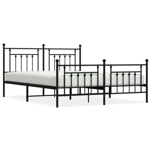 Metalni okvir kreveta uzglavlje i podnožje crni 183x213 cm - Crna 183 x 213 cm s uzglavljem i podnožjem Cijena