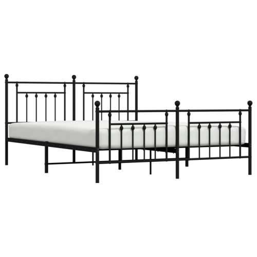 Metalni okvir kreveta uzglavlje i podnožje crni 183x213 cm - Crna 183 x 213 cm s uzglavljem i podnožjem Cijena