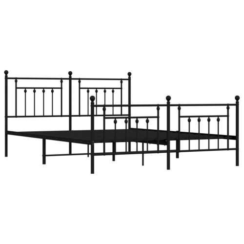 Metalni okvir kreveta uzglavlje i podnožje crni 183x213 cm - Crna 183 x 213 cm s uzglavljem i podnožjem Cijena