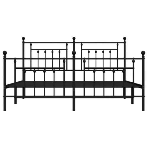 Metalni okvir kreveta uzglavlje i podnožje crni 183x213 cm - Crna 183 x 213 cm s uzglavljem i podnožjem Cijena