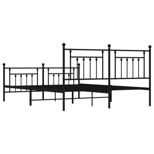Metalni okvir kreveta uzglavlje i podnožje crni 183x213 cm - Crna 183 x 213 cm s uzglavljem i podnožjem Cijena