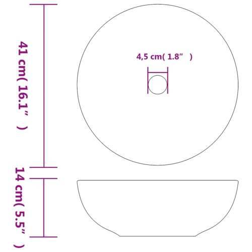 Nadgradni Lavabo - Umivaonik bijelo-plavi okrugli Φ 41 x 14 cm keramički - Bijela i plava Cijena