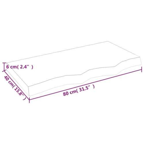 Kupaonska radna ploča svjetlosmeđa 80x40x(2-6) cm masivno drvo Svjetlosmeđa 80 x 40 x 6 cm Cijena