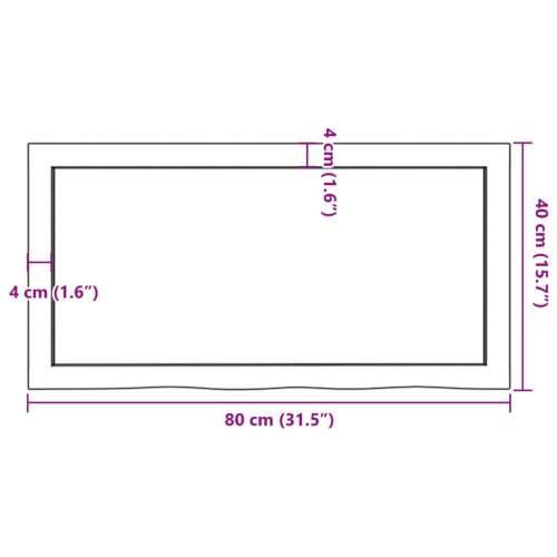 Kupaonska radna ploča svjetlosmeđa 80x40x(2-6) cm masivno drvo Svjetlosmeđa 80 x 40 x 6 cm Cijena