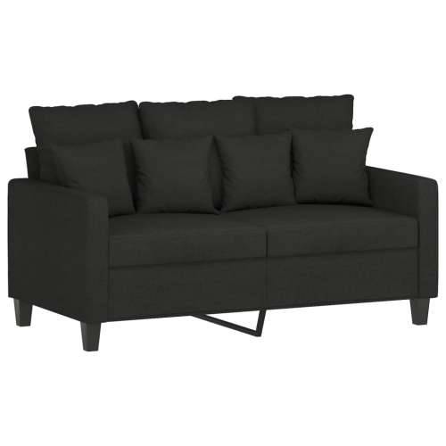 2-dijelni set sofa s jastucima crni od tkanine - Crna s jastučićima Cijena