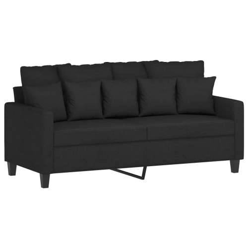2-dijelni set sofa s jastucima crni od tkanine - Crna s jastučićima Cijena