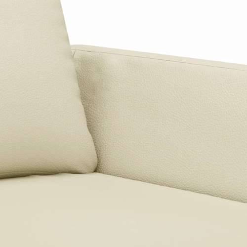 3-dijelni set sofa s jastucima krem od umjetne kože - Krema s jastučićima Cijena