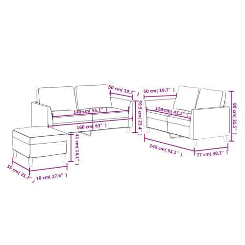 3-dijelni set sofa s jastucima crni od umjetne kože - Crna s jastučićima i tabureom Cijena