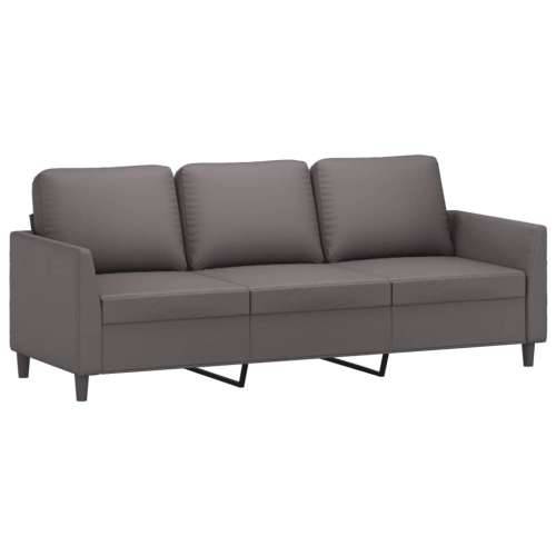 2-dijelni set sofa s jastucima sivi od umjetne kože - Siva s jastučićima Cijena