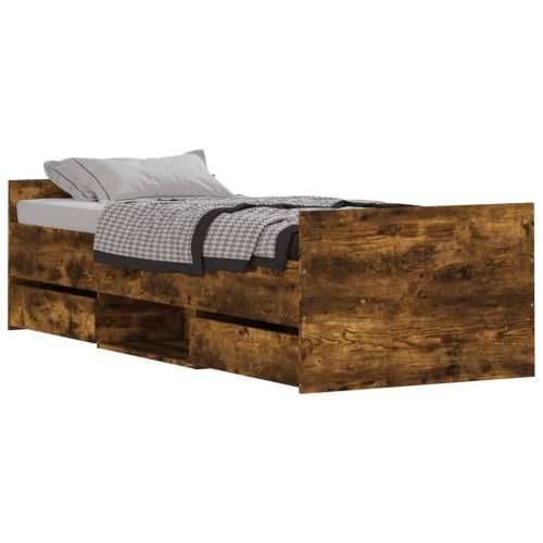 Okvir kreveta s uzglavljem i podnožjem boja hrasta 75 x 190 cm - Dimljeni hrast 75 x 190 cm Cijena