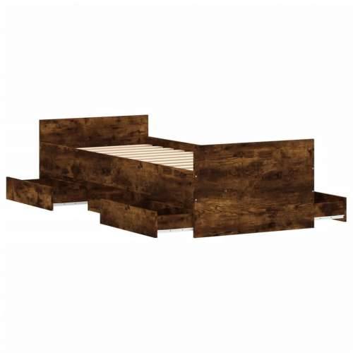 Okvir kreveta s uzglavljem i podnožjem boja hrasta 75 x 190 cm - Dimljeni hrast 75 x 190 cm Cijena