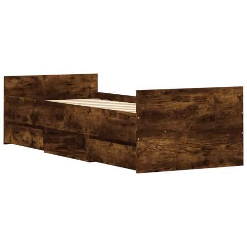 Okvir kreveta s uzglavljem i podnožjem boja hrasta 75 x 190 cm - Dimljeni hrast 75 x 190 cm Cijena