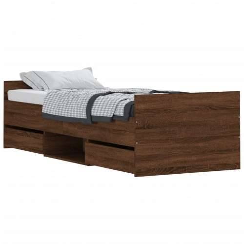 Okvir kreveta s uzglavljem i podnožjem boja hrasta 75 x 190 cm - Smeđi hrast 75 x 190 cm Cijena