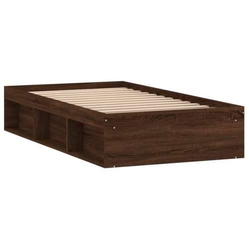 Okvir za krevet smeđa boja hrasta hrasta 100x200 cm - Smeđi hrast 100 x 200 cm Cijena