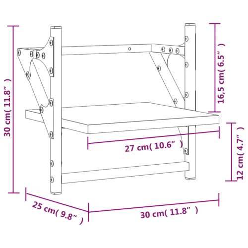 Zidne police s prečkama 2 kom smeđa boja hrasta 30x25x30 cm - Smeđi hrast 30 x 25 x 30 cm 2 1 Cijena