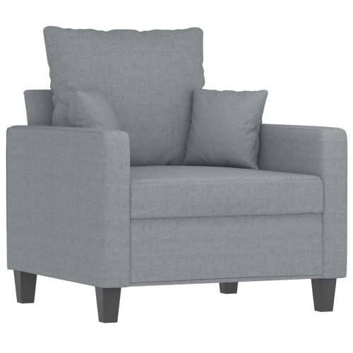 4-dijelni set sofa s jastucima svjetlosivi od tkanine - Svjetlosiva s jastucima i tabureom Cijena